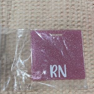 Pink Glitter RN Badge Holder